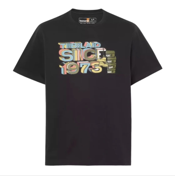 Timberland Since '73 Short Sleeve Black T-Shirt - Unisex NWT Mens M Women's L/XL - Picture 1 of 16